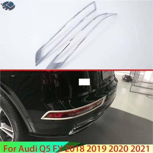 2pcs/lot ABS Chrome car back rear Fog light lamp decoration cover For 2018 2019 AUDI Q5 FY car accessories