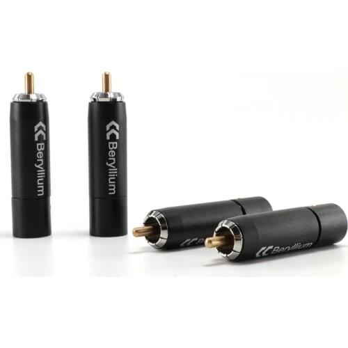 4pieces Copper Color hight quality RCA-BE High beryllium Alloy RCA Plug