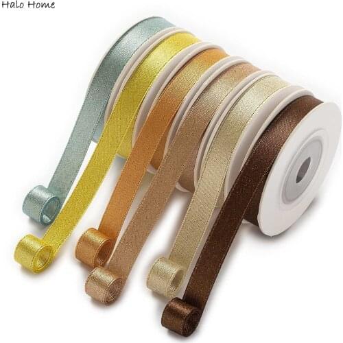 5Yards/Roll Yellow Theme Gold Wire Ribbon Festival Party Gift Package Craft Wedding Hair Bow Clip Accessory Cloth Home Decor