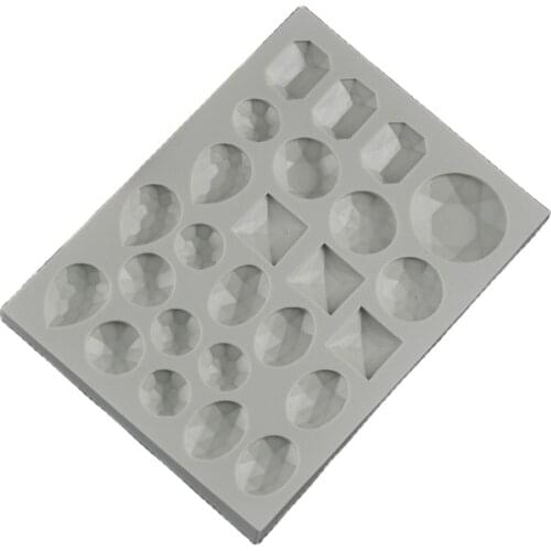 Big Diamond Gems Jewelry Silicone Mold Cake Decoration Fondant Cake 3D Mold Food Grade H347