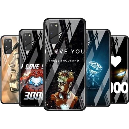 Iron Man I Love You 3000 Tempered Glass Cover For Samsung Galaxy S20 S10 S9 S8 S10E FE Ultra Plus Lite 5G Phone Case