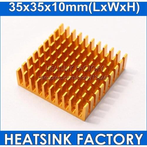 5pcs Black / Gold Anodized 35*35*10mm Cooling Accessories DIY Heatsink CPU GPU IC Memory Chip Aluminum Heat Sink Cooler Radiator