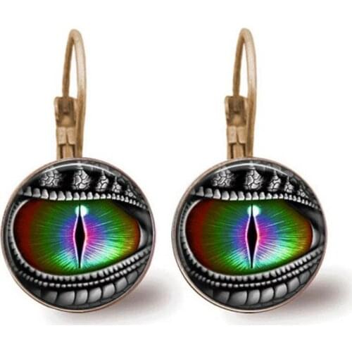 Longan Time Gemstone European And American Earrings French Ear Hook Fashion Antique Silver Bronze Earrings Wholesale