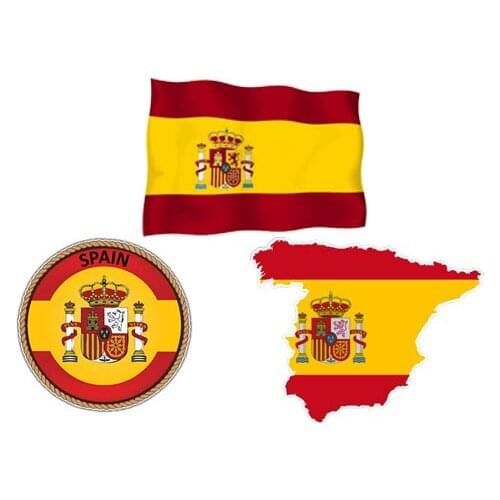 Spain Flag Window Motorcycle Helmet Automobile Decal Car Sticker KK Vinyl Cover Scratches Waterproof PVC Accessories