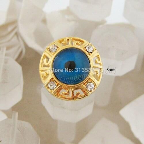 FoRomance/ YELLOW GOLD GP OVERLAY Santa Lucia EYE/ EVIL EYE RING SIZE 6 7 8 CZ STONE/GREAT GIFT