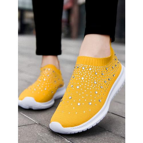 Women Spring Shoes Platform Sneakers Women Vulcanized Shoes Fashion Bling White Sneakers Ladies Trainers Casual Sock Shoes
