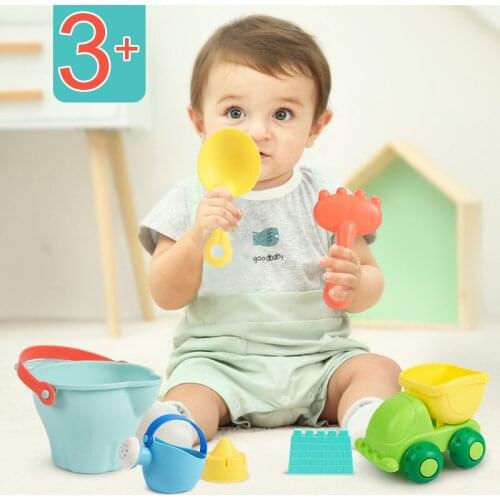 Summer Baby Beach Toys Soft PP Kids Mesh Bag Bath Play Set Beach Party Cart Ducks Bucket Sand Molds Tool Water Game