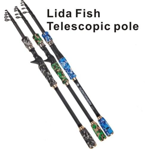 Lida Fish Brand Carbon Retractable Lua Rod 1.8 2.1 2.4 2.7 Meter Gun Handle Straight Short Section Portable Lua Rod Fishing Rod