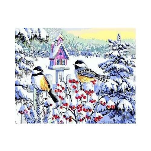 MaHuaf-W1427 tits on the mountain ash Paint By Number Kit Diy Acrylic Painting On Canvas cuadros decoracion for home decor