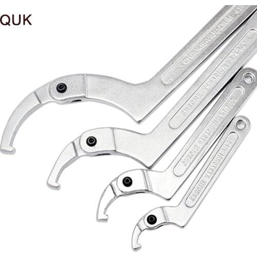 QUK Universal Wrench Set Adjustable Hook Spanner Flat Round Ends Water Meter Screw Nuts Driver Multitool Automobile Repair Tools