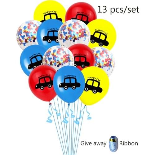 12 Inch Car Aluminum Film Sequined Confetti Balloons Set For Childrens Birthday Party Decoration Globos Wholesale