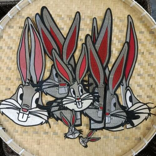 Apparel large embroidery big rabbit cartoon patches for clothing AM-3423