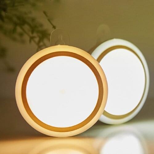 New LED Night Light Battery Powered Smart Motion Sensor Bedroom Decor Night Lamp for Bedside Bedroom Home Corridor Portable Lamp