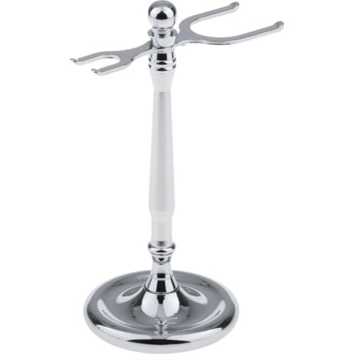 Salon Double-Ended Shaving Tool Display Stand Rack Shave Brush Safety Holder Weighted Base