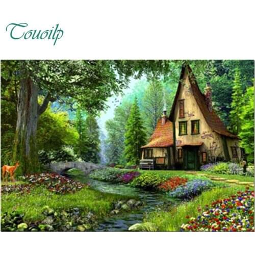 Full Diamond embroidery scenic cabin diamond cross stitch crystal round diamond sets unfinished decorative diy diamond painting