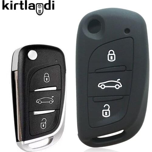 Silicone Modified Flip Key Case Cover Holder for Citroen C3 C4 Picasso C5 X7 for Peugeot 407 308 3008 5008 408 Car Key Cover Fob