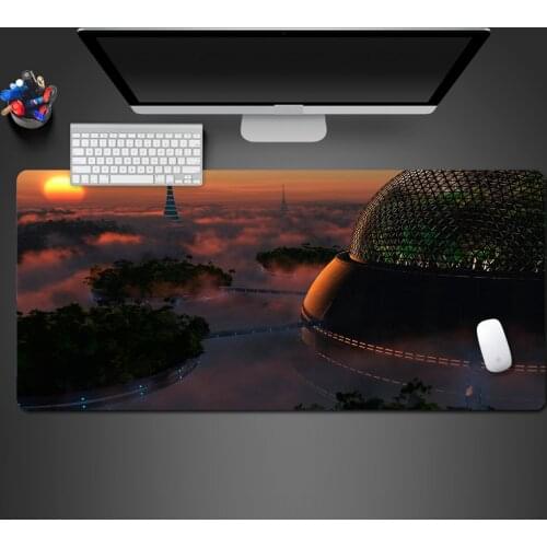 Modern Simple Sky In The City Scenery Mouse Pad PC Games Computer Keyboard Mouse Pad Big Table Senior Natural Rubber Lock Mats