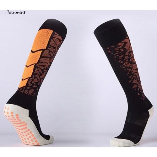 3 Pairs/Packs Unisex Sports Socks with Non-slip Breathable Comfort Cushion Cotton Over Knee Soccer Football Sock Sport Stockings