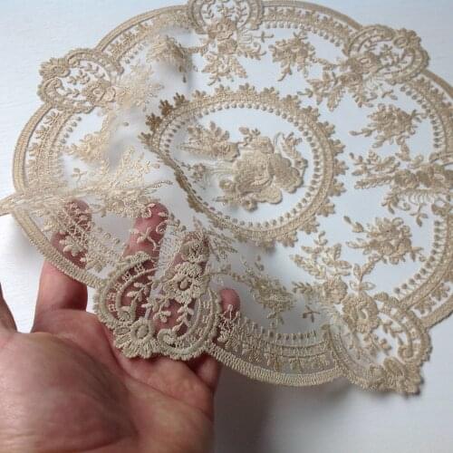 Vintage French lace table mat ins embroidery bedside table tablecloth home decoration 2pcs