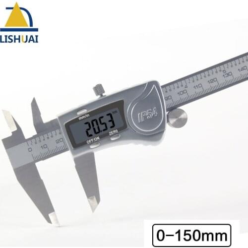Waterproof IP54 Stainless Steel Digital Caliper/Electronic Vernier Caliper with LCD Screen and Instant Inch-Metric Conversion