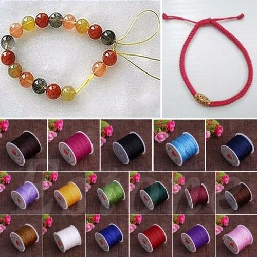 0.8mm Nylon Cord Thread Chinese Knot Macrame Rattail Bracelet Braided String 45M