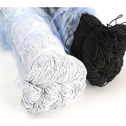 1MM/2MM/3MM White/black thin round Elastic Bands Elastic rope wedding Garment elastic tape for DIY Masks sewing accessories