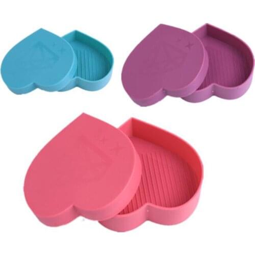 3Pcs/Set Large Capacity Heart shape Point Drill Diamond Painting Tray Plate Embroidery Tool Diamond Embroidery Accessories