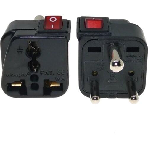 WONPRO UNIVERSAL to INDIA/Sri Lanka Travel Adapter With LED Switch Convert World Plug