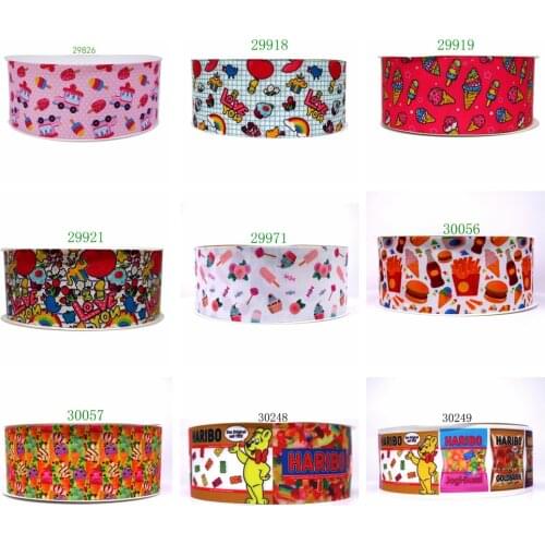 Free shipping 10 yards cartoon printed grosgrain ribbon 29826