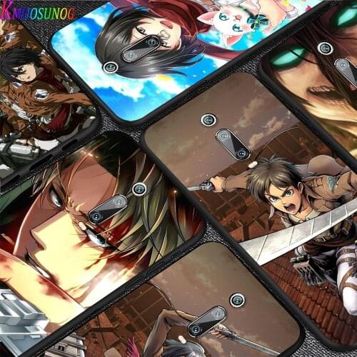 Bright Black Cover Anime attack on Titan For Xiaomi Redmi 10X 9C 9A 9 GO K20 8A 8 7A 7 S2 6A 6 5 4X Pro 5G Phone Case