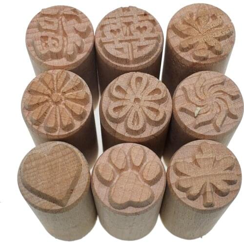 Wood Stamp Diy Clay Tool Embossed Sculpture Polymer Model Ceramic Pottery Wooden Mounted Stamps Tools