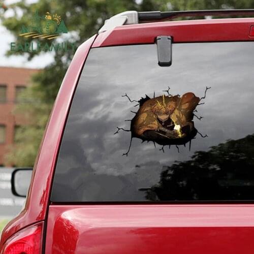 EARLFAMILY 13cm x 10cm for Demon Slayer Zenitsu Car Accessoires Stickers Funny Decal Anime Windows Motorcycle Camper Decals