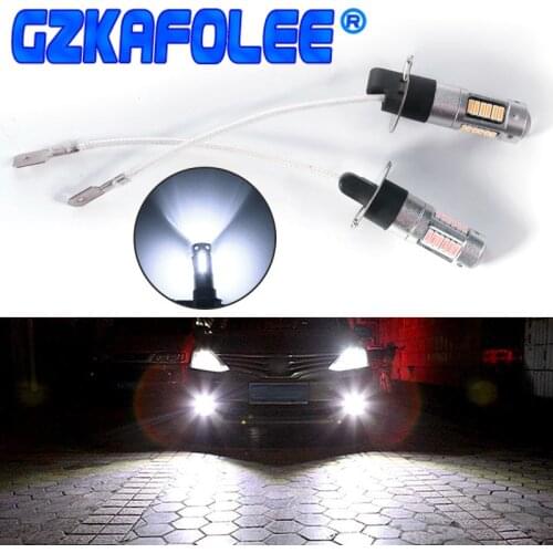 Gzkafolee 2PCS Car Headlight Bulbs lamp h3 led bulb Fog light White purple 30 SDM 4014 Chip 1000LM 10W
