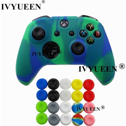 IVYUEEN for Xbox One X S Controller Silicone Case Camo Skin with 20 Analog Thumb Stick Grip Caps Cover for X Box One X S Gamepad