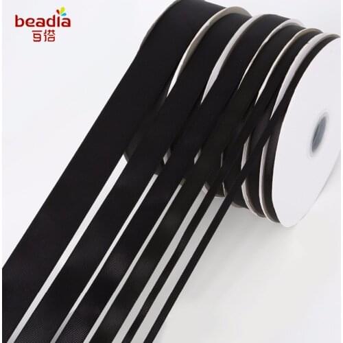 Black Color 100Yards/Roll 7-38mm Grosgrain Ribbon Wholesale gift wrap decoration Christmas ribbons
