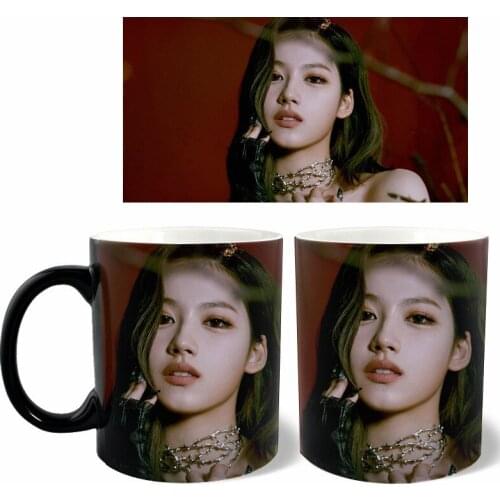 Kpop TWICE Color Changing Mug Student Water Cup CRY FOR ME Household Drinking Cup Momo Sana Mina Pattern Coffee Milk Juice Mug