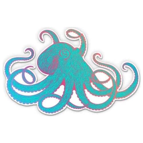 Octopus Beautiful Color - 5" Vinyl Sticker - For Car Laptop I-Pad - Waterproof Decal