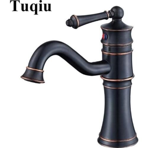 New Arrivals brass Basin Faucet hot and cold Water Faucet single lever black oil Brushed bathroom sink faucet basin tap