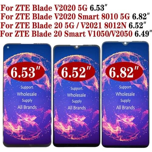 Blade 20 5G V2021 LCD With Frame For ZTE Blade20 Smart V1050 V2050 Display V2020 5G LCD v2020 smart 8010 Screen Touch Digitizer