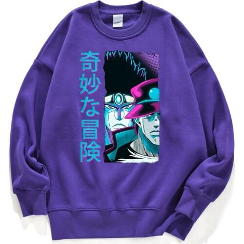 Man Hoodie Japan Cartoon Street Fashion JojoS Bizarre Adventure Tracksuit Hip Hop Street Sportswear High Quality Sweatshirts