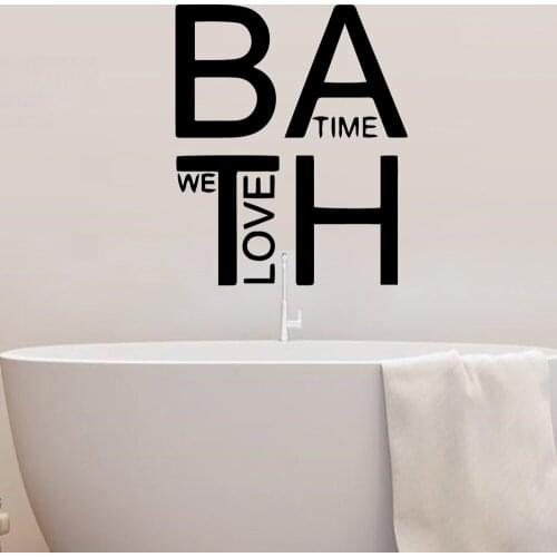European-Style Bath Quotes Wall Stickers For Bath Room Wallpaper Home Decor Sticker Living Room WC Art Mural Adesivi Murali