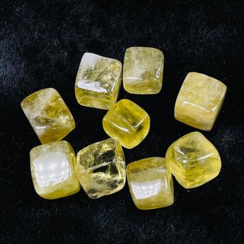 Natural Citrine Crystal Polished Stone Cube Specimen Healing Collection