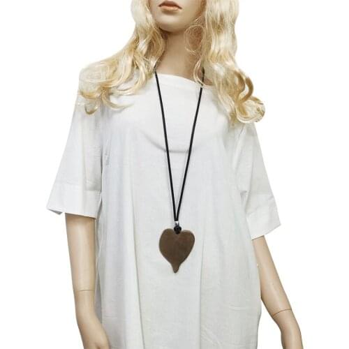 Black Rubber Leather Rope Rose Star Heart Gold Metal Pendant Long Necklace Multi Style Womens Accessories Necklaces Jewelry