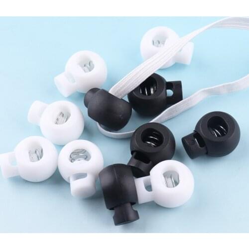 Plastic Cord Ends Stopper 30pcs 9mm Rope Cord Stops Black Cord Locks suit for 5-10mm elastic cord Toggle Cord Toggle Lock