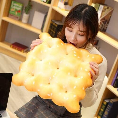 1pc 38-40CM Simulation Biscuit Food Plush Toys Cute Stuffed Ass Cushion Pillow Sleeping Toys for Children Home Decoration Gifts