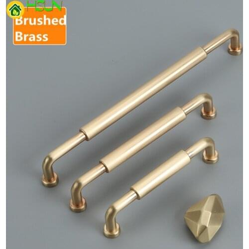 128 192mm Modern Simple Fashion Brushed Brass Kitchen Cabinet Wardrobe Door Handle Stain Nickel Black Cupboard Drawer Knob Pull