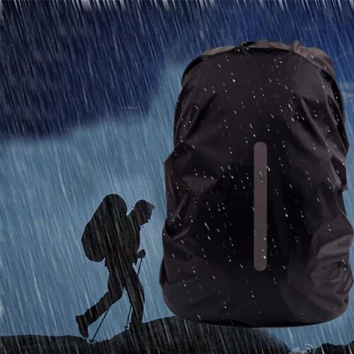 S/M/L Polyester Backpack Rain Cover Outdoor Night Safety Reflective Light Rain Cover Adjustable Lightweight Waterproof Cover