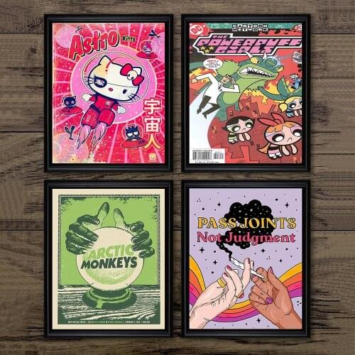 Self-adhesive Wall Stickers Vintage Y2K Arctic Monkeys Poster Music Album Star 2000s Wall Art Poster Wall Picture Home Decor