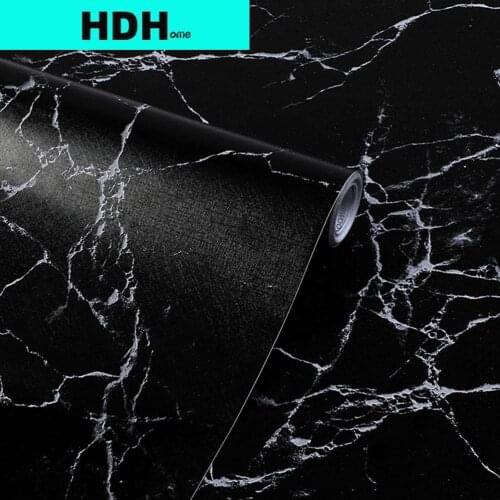 HDHome Black Marble Wallpaper Self-Adhesive Wallcoverings Waterproof Vinyl Peel and Stick Wallpaper for Home Bedroom Wall Decor