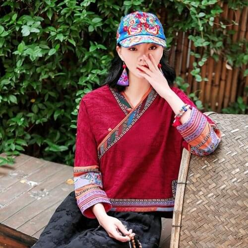 Traditional Chinese Style Clothing Women Elegant Fashion Cheongsam Tops Oriental Clothing Casual Retro Hanfu Tang Suit 12365